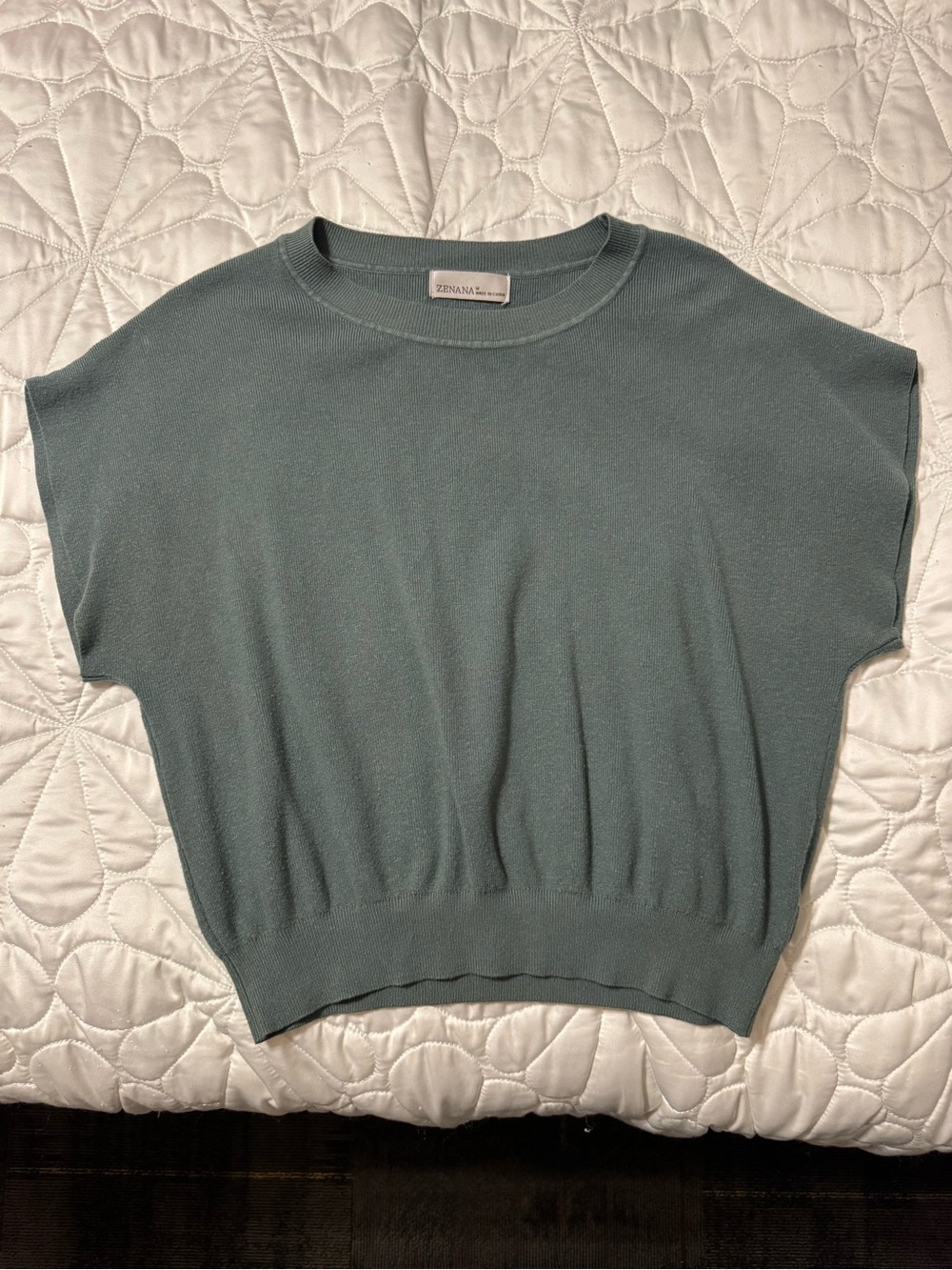 Zenana Outfitters Crewneck Short Sleeve Top - Teal Green